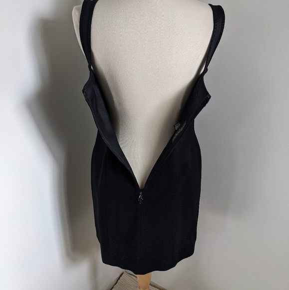 VINTAGE 90s Griffith Grey for St John Wool Formal Dress Classic LBD 8 - Picture 11 of 12